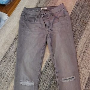 Grey ankle legging jeans